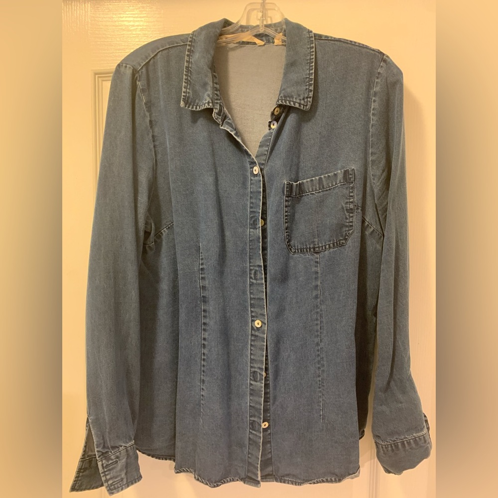 Soft Surroundings Jean Blouse Top